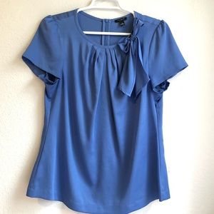 ANN TAYLOR Periwinkle Short Sleeve Blouse with tie